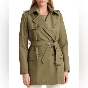 RALPH LAUREN - Belted Trench Coat - Woman’s size small - Olive Green - NEW